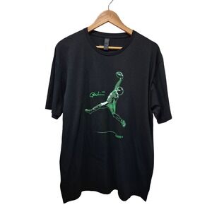 BreakingT Green Gannon‎ Jumpman Style Black Graphic T-Shirt Mens Large